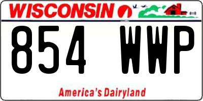 WI license plate 854WWP