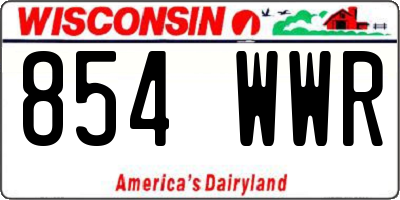 WI license plate 854WWR