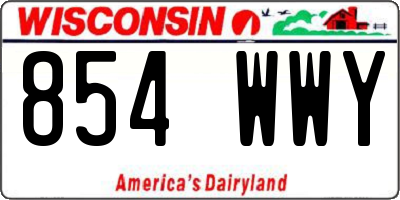 WI license plate 854WWY