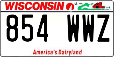 WI license plate 854WWZ