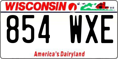 WI license plate 854WXE