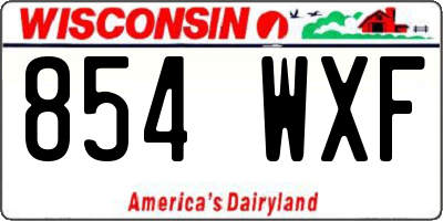 WI license plate 854WXF
