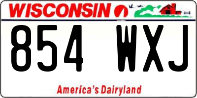 WI license plate 854WXJ
