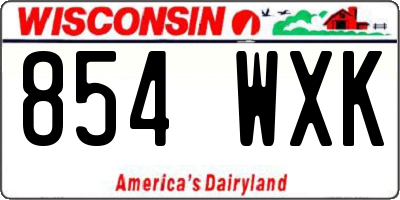 WI license plate 854WXK