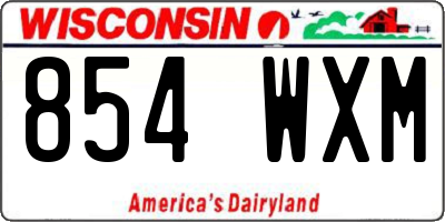 WI license plate 854WXM