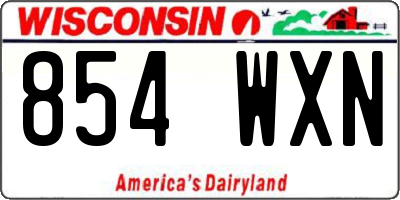 WI license plate 854WXN