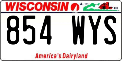 WI license plate 854WYS