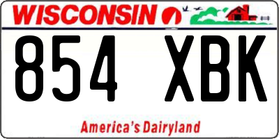 WI license plate 854XBK