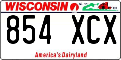 WI license plate 854XCX