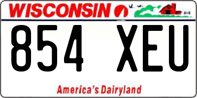 WI license plate 854XEU