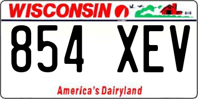 WI license plate 854XEV