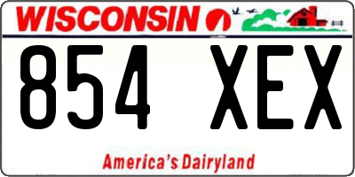 WI license plate 854XEX