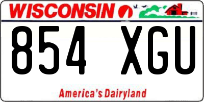 WI license plate 854XGU