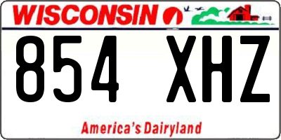 WI license plate 854XHZ