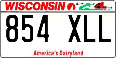 WI license plate 854XLL