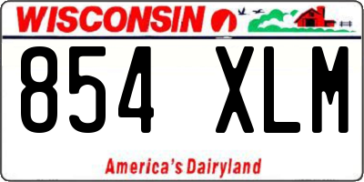WI license plate 854XLM