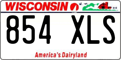 WI license plate 854XLS
