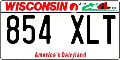 WI license plate 854XLT
