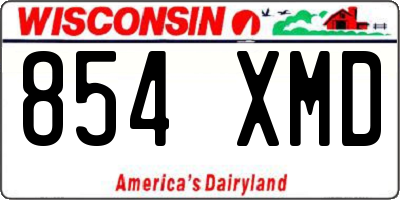 WI license plate 854XMD