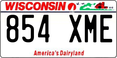 WI license plate 854XME