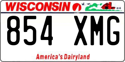 WI license plate 854XMG