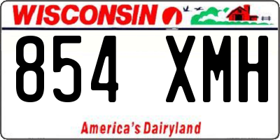 WI license plate 854XMH