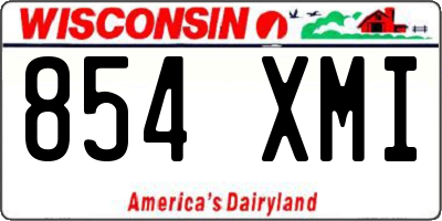 WI license plate 854XMI