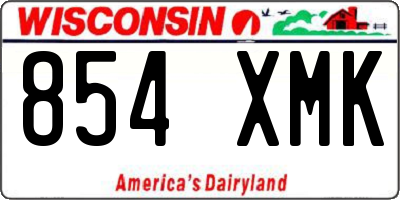 WI license plate 854XMK