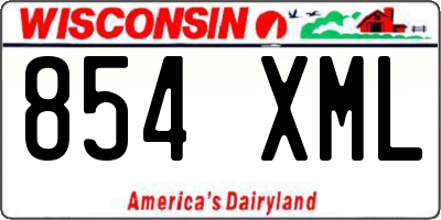 WI license plate 854XML