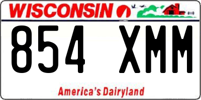 WI license plate 854XMM