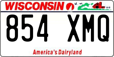 WI license plate 854XMQ