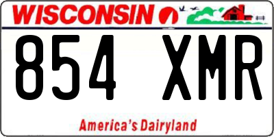 WI license plate 854XMR