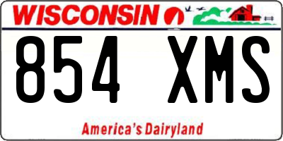 WI license plate 854XMS