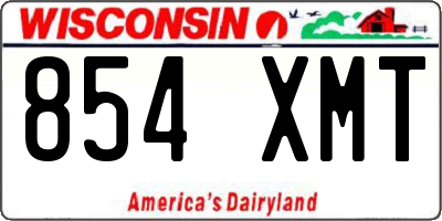 WI license plate 854XMT