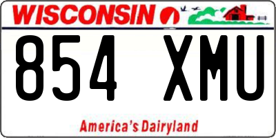 WI license plate 854XMU