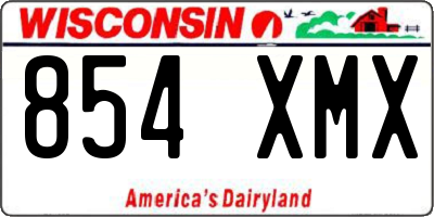 WI license plate 854XMX