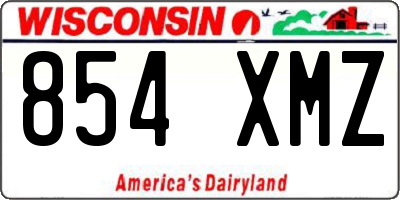 WI license plate 854XMZ