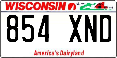 WI license plate 854XND