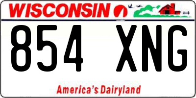 WI license plate 854XNG