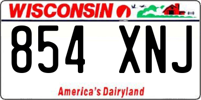 WI license plate 854XNJ