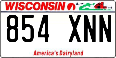WI license plate 854XNN