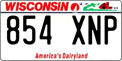 WI license plate 854XNP