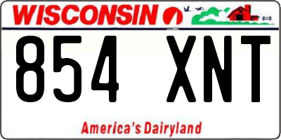 WI license plate 854XNT