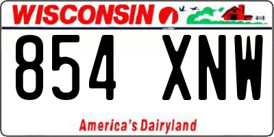 WI license plate 854XNW