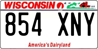 WI license plate 854XNY