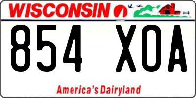 WI license plate 854XOA