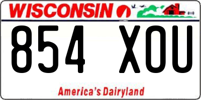 WI license plate 854XOU