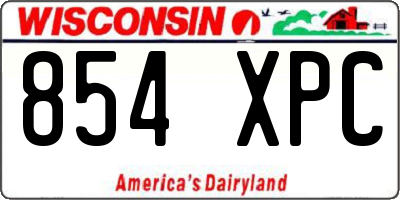 WI license plate 854XPC