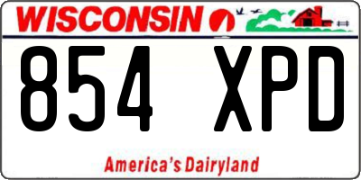 WI license plate 854XPD