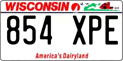WI license plate 854XPE